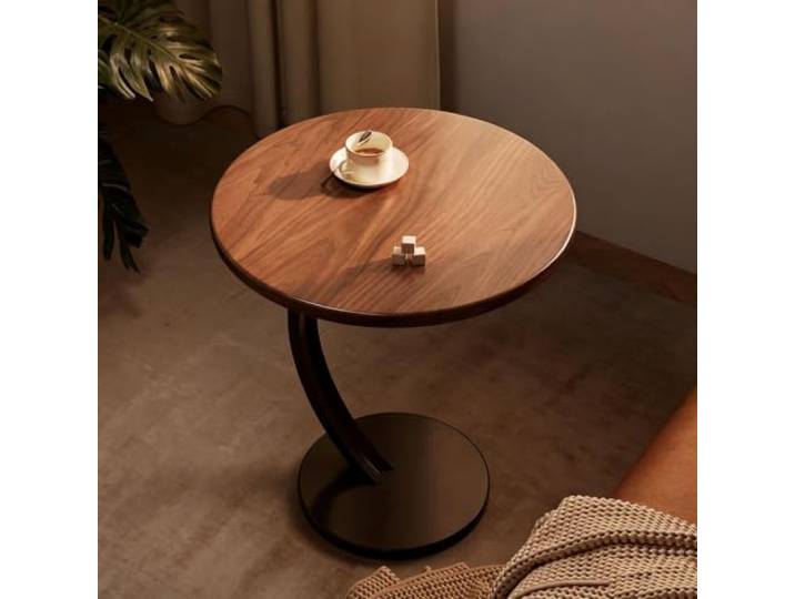PEIVYRBCGA Runder Beistelltisch Metallgestell für Wohnzimmer Schlafzimmer Kompakter runder Nachttisch mit Metallrahmen 40cm(A)