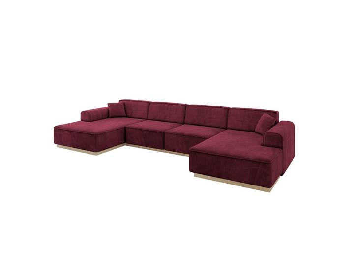 WOHNLANDSCHAFT IREA-U2 - 386x165x80 cm Bordeauxrot