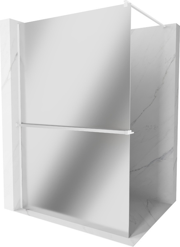 Mexen Kioto+ Duschwand mit Regal 80 x 200 cm, Spiegel, Weiß - 800-080-121-20-50