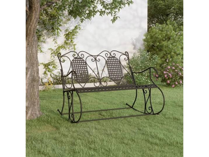 En Promotion Banc de terrasse - SHIELD - Meuble d'extérieur - Banquette pour balcon à bascule 2 places 113cm noir acier 7380867