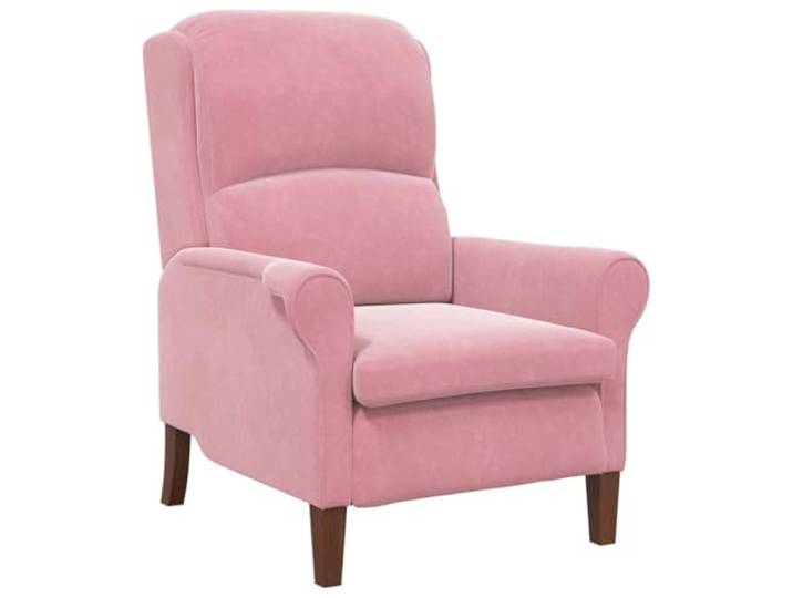 Samt Sessel Rosa aus Kautschukholz für Wohnzimmer Modern Rosa Samtbezug, Verbundholz, ergonomisches Design, leichte Reinigung, stabile Konstruktion