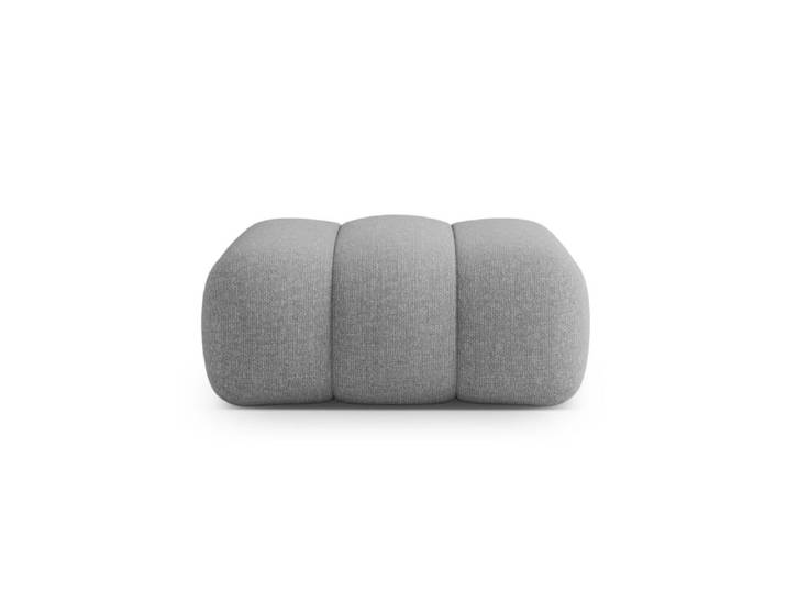 Pouf en chenille gris clair
