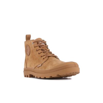 Schnürboots PALLADIUM "PAMPA HI NBK", Damen, Gr. 38, braun (mahogany), Leder, Schuhe Schnürboots, Schnürstiefel, Schnürstiefelette