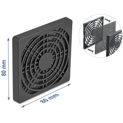 DELOCK Lüftergitter mit Staubfilter 80 x 80 mm schwarz