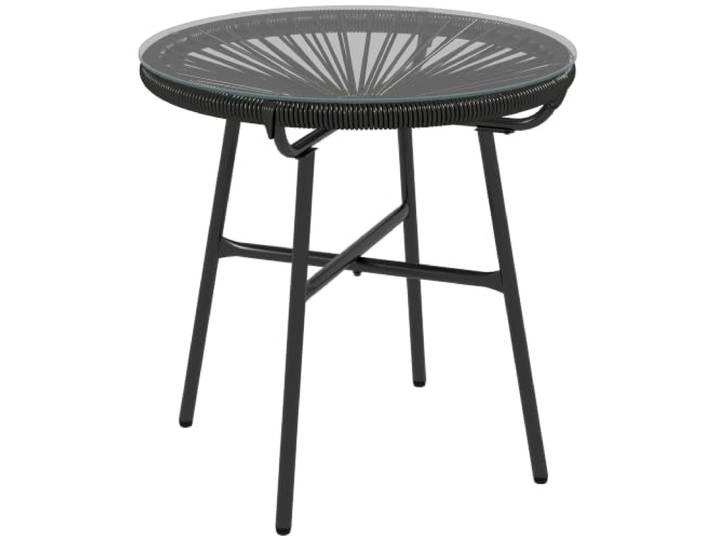 Outsunny Beistelltisch aus PE Rattan runder Couchtisch 50x50x50cm Schwarz