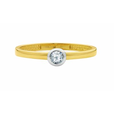 Solitärring ADELIA´S "Solitärring 333 Gold ( 8K ) mit Zirkonia" Gr. 50, silber, Fingerringe, Damen, 50, Gold, Goldring Diamant