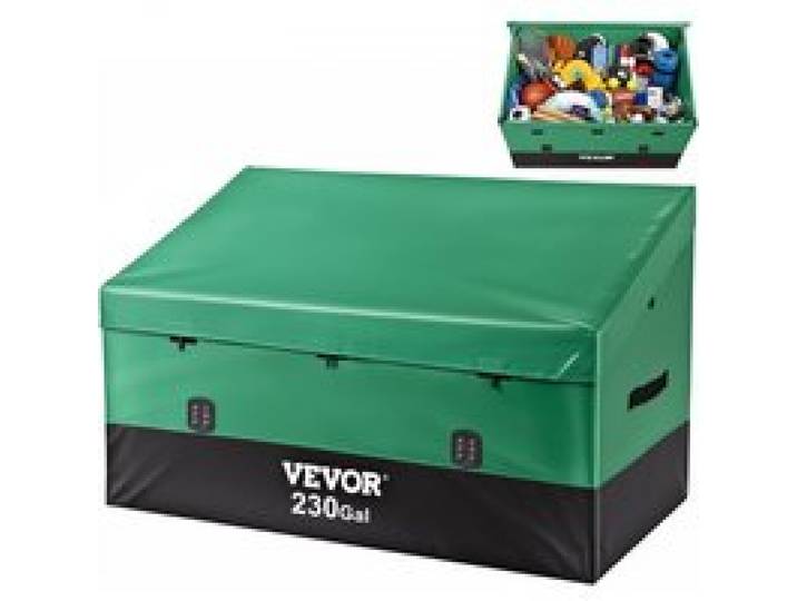 VEVOR Boîte de Rangement Extérieur 1013 L Coffre de Stockage Jardin Étanche Portable Cadre Galvanisé Bâche PE Garder Outils Garage Jouets des Enfants pour Maison Camping Terrasse Piscine 147x86x108 cm