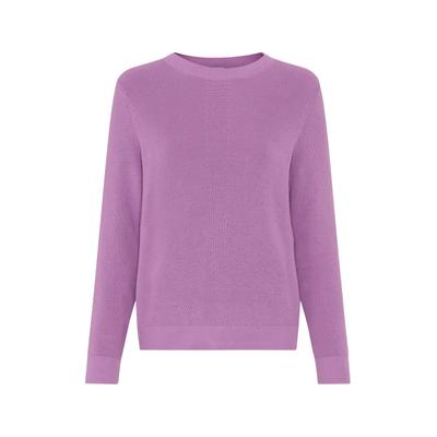 Strickpullover BRAX "Style LESLEY", Damen, Gr. 36, lila, Strick, 100% Baumwolle, Rundhals, Pullover Strickpullover, Strickpullover aus reiner Baumwolle