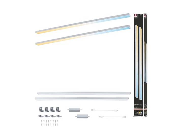 Paulmann 98621 LED Unterschrankleuchte Inline Ergänzungsset 2x6W 550x26mm 2x500lm 24V Chrom matt Tunable White