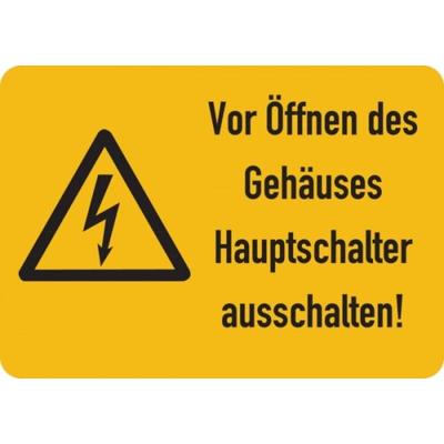 Warnaufkleber, Hauptschalter ausschalten! - 105x74 mm Folie selbstklebend