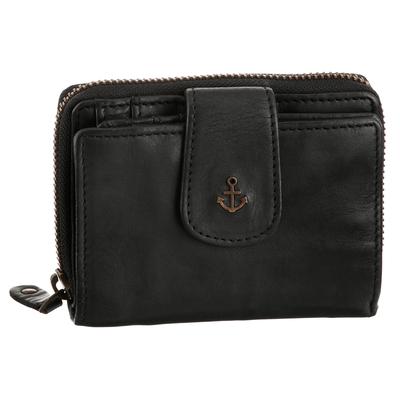 Geldbörse HARBOUR 2ND "Harbour Second Wallet Is", Damen, grau (schwarz), Rindsleder, Kleinlederwaren, Unisex Geldbeutel, Portemonnaie mit Anker-Schmuckelement