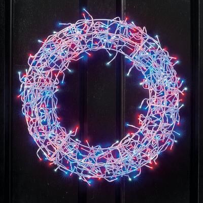 "600 Light Patriotic Wreath, 24"" - Grandin Road"