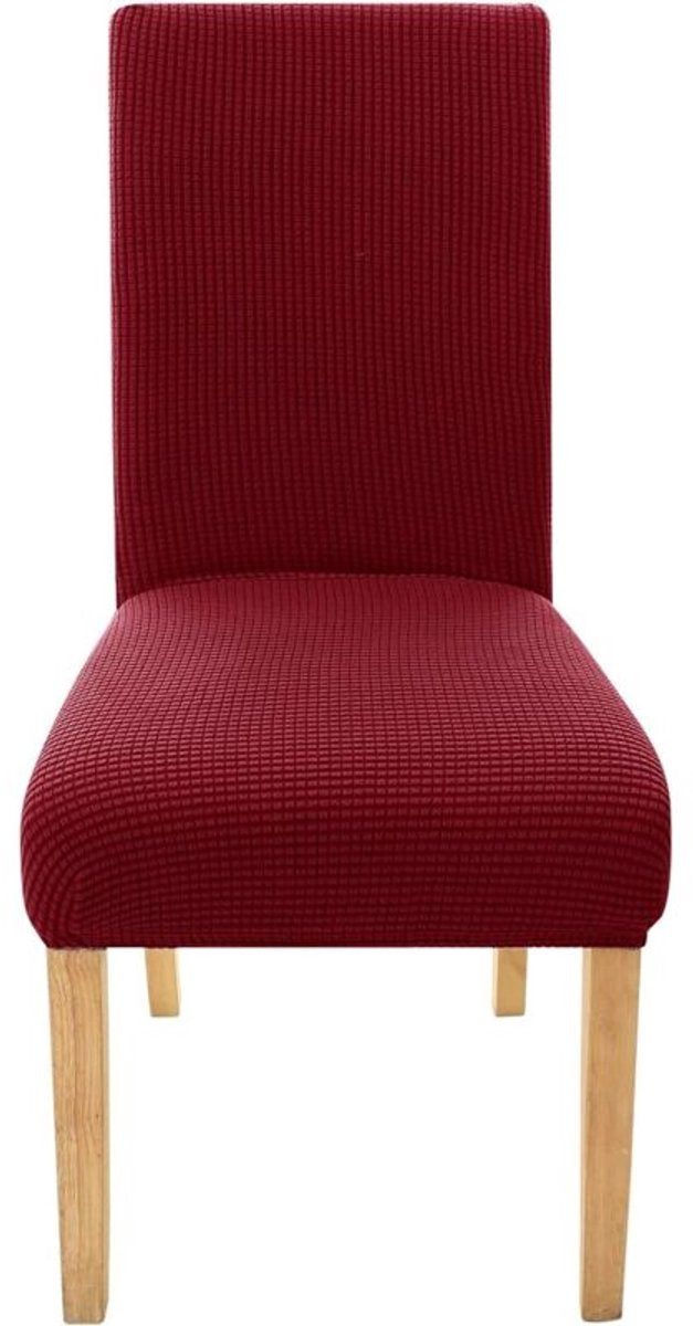 Wasbare elastische jacquard stoelhoezen voor eetkamerstoelen - Rood