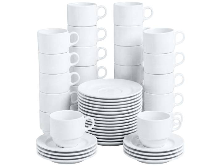 PULSIVA Kaffee-Set Stackora 48-teilig 190 ml, 8x7 cm (ØxH); weiß; 24 Set(s) / Pack