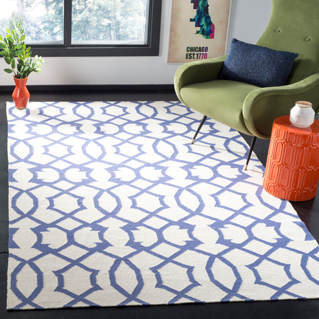 Canora Grey Vaughan Geometric Wool Hand Woven Area Rug Rectangle 122 x 183 cm