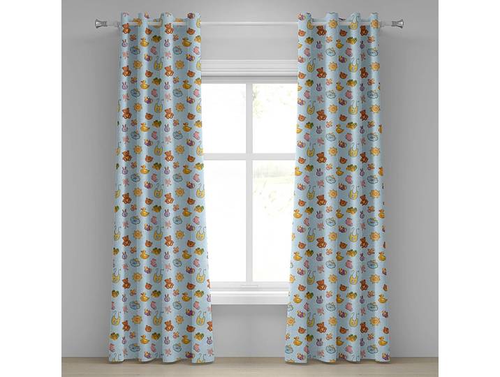 Ösenvorhang Toy 2er-Set 225cm Blau/Babyblau