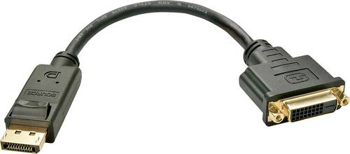 LINDY 41004 Monitor Adapterkabel [1x DisplayPort Stecker - 1x DVI-Buchse 24+1pol.] 15.00 cm Schwarz