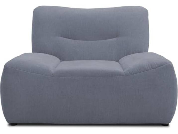 DOMO. collection Sessel Boho, Loveseat, Polstersessel im Boho-Style, Bigsofa Garnitur, 122 x 109 x 81 cm (BxTxH), grau