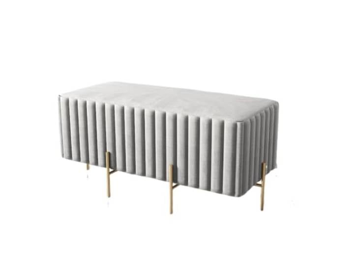 Elegante Schuhwechselbank aus Metall, Sofa im Eingangsbereich, Fußstütze Stabil, leicht zu reinigen, langlebig, vielseitig einsetzbar(Grey(90*40*42)cm)