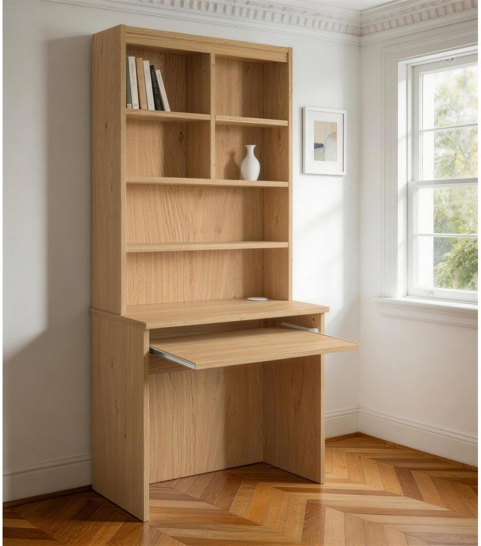 17 Stories Haajirah Computer Desk Walnut 182cm H X 85cm W X 54cm D