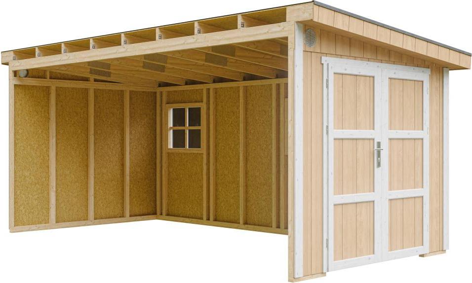 Gartenhaus 11,47 m² - H231x248x530 cm - Ohne Boden und Seitenwand - Timbela M940B-HARVEST HONEY