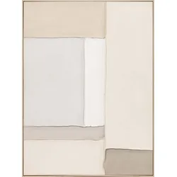 Gemälde FABRIC FLOW (BHT 80x100x4,50 cm) - beige - BHT 80x100x4,50 cm