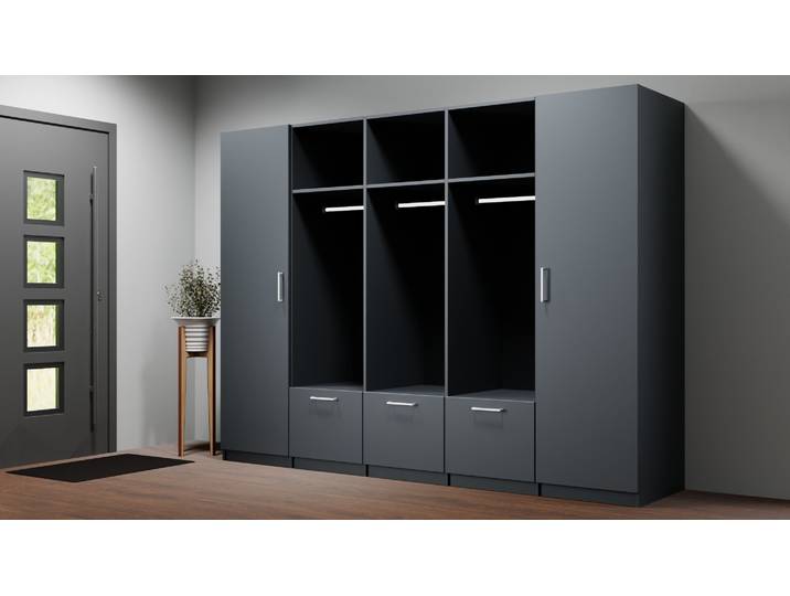 Breiter Kleiderschrank nach Maß Premium Dekore Schwarz