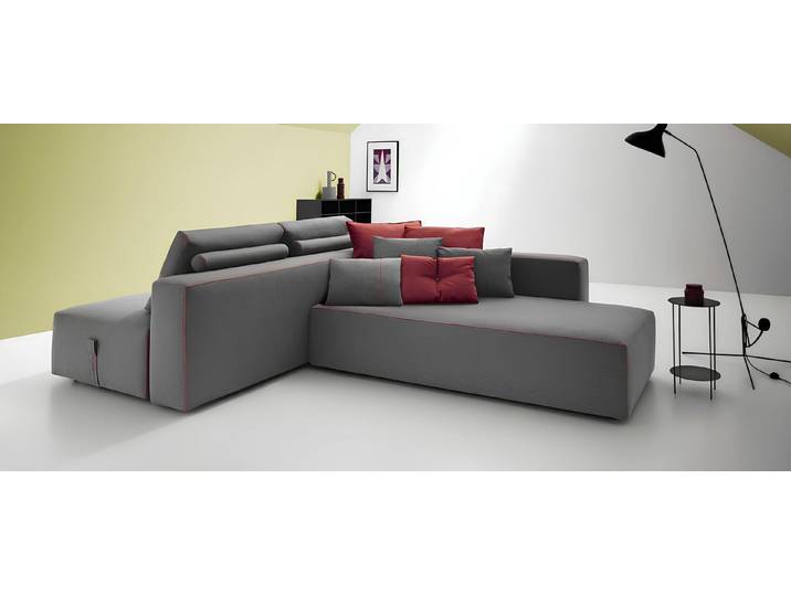 JVmoebel Ecksofa Gepolstertes L-Form Sofa in Grau mit verstellbaren Teilen, Made in Europa