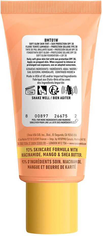 Nyx Professional Make Up Crème solaire teintée Buttermelt Glaze + Fps 30 #01-Beurre fouetté