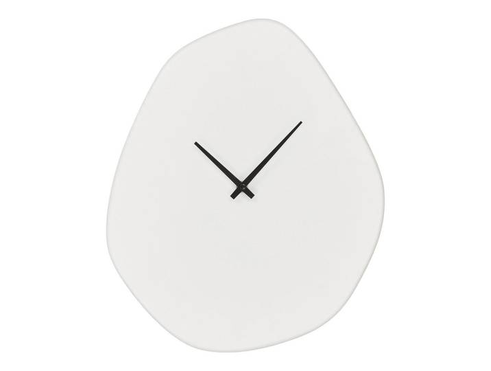 Wanduhr Vienna, Weiß, Stein, 28x33x6 cm, Dekoration, Uhren, Wanduhren
