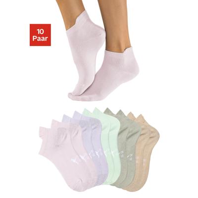 Sneakersocken KANGAROOS "Damen Sneaker Socken Kurze Socken Sportsocken Fitness Reisen Alltag", Damen, Gr. 39-42, bunt (2x beige, 2x mint, 2x grün, 2x flieder, 2x rosa), Baumwolle, Baumwollmischung, Elasthan, Polyamid, unifarben, elastisch, Socken...