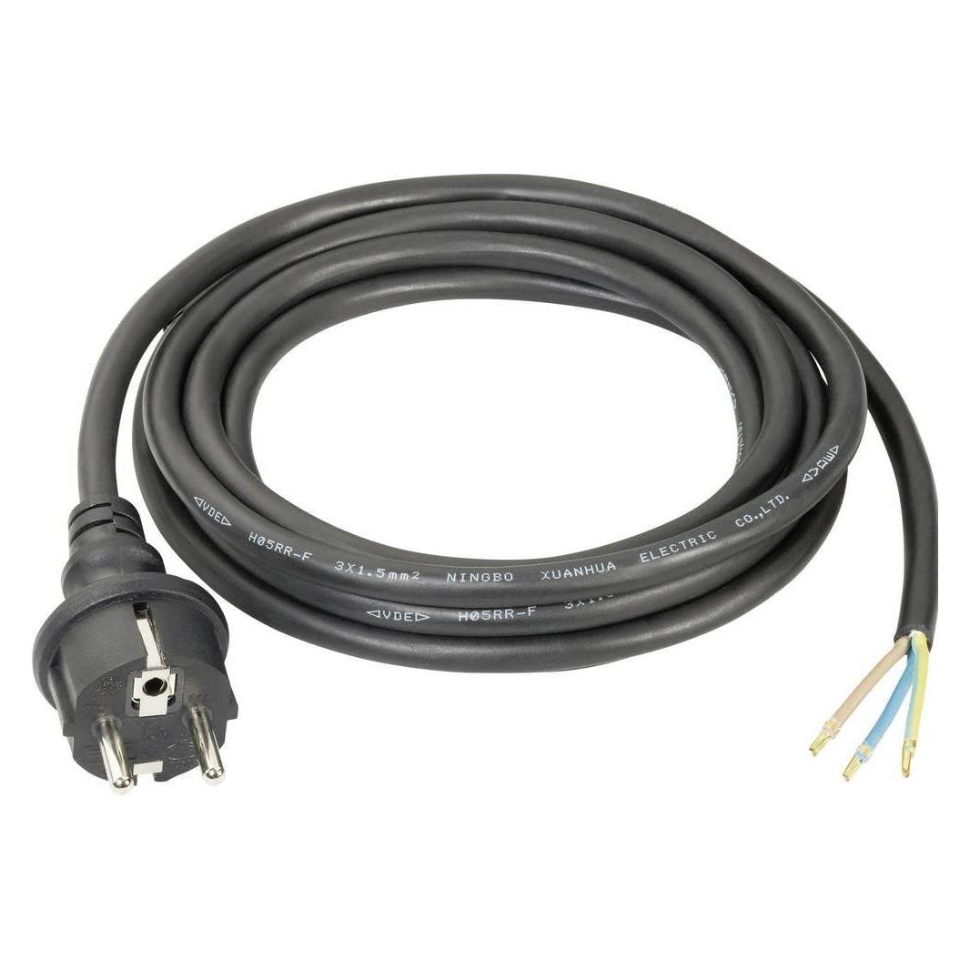 Sygonix SY-5045576 Strom Anschlusskabel Schwarz 3.00 m (3 m) (SY-5045576)