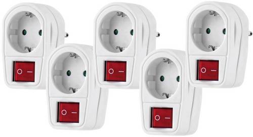 Renkforce RF-3422566 Schaltbare Zwischensteckdose 2polig Weiß