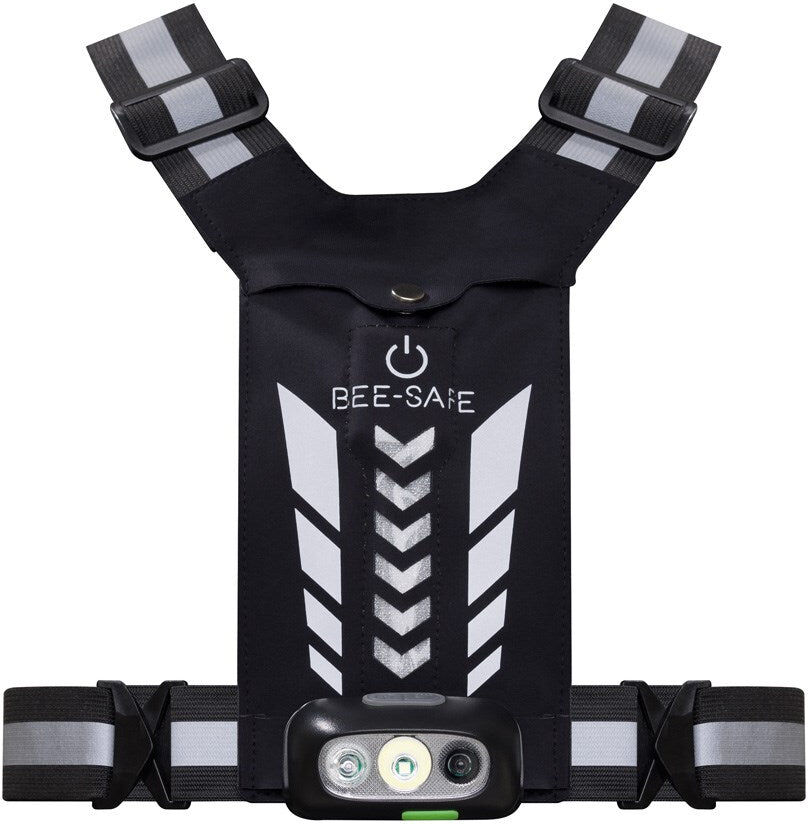 Bee-Safe - Løbevest - LED & Mobillomme - Sølv