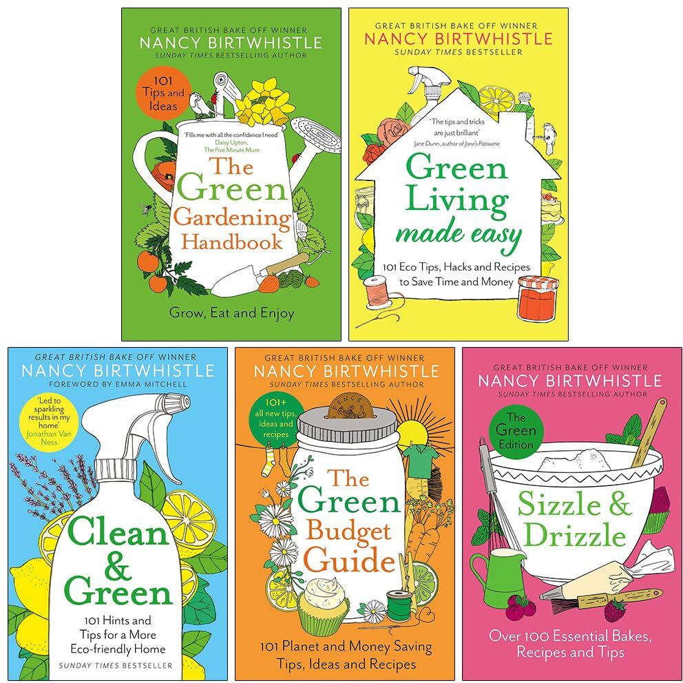 One Boat Nancy Birtwhistle 5 Books Collection Set - Green Gardening, Green Living, Clean & Green, Green Budget, Sizzle & Drizzle - Paperback Non Fiction