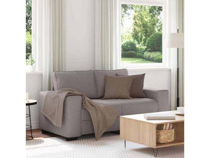 HEFZGDB 2-Sitzer-Sofa Taupe 120 cm Stoff Wohnzimmer Polstermöbel mit Breiten Armlehnen, Robustes Holz Metall Gestell, Weiches Polyestergewebe für Entspannung und Komfort, Vielseitig