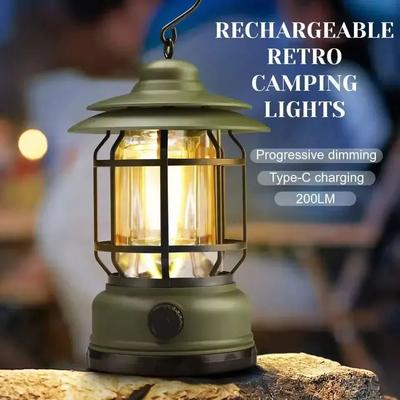 Uplifted Finds Retro Horse Lantern With Rechargeable LED Multi Functional Outdoor Lighting black