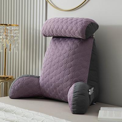 Healfit Counter Back Cushion For Sitting Up In Bed, Reading Pillow Standard Bed Pillow, Chair Arm Pillow With Pockets, Washable Cover back Pillow Purple