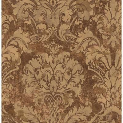 Seabrook Designs Magda Damask Unpasted Wallpaper