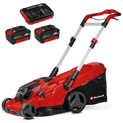 Akkurasenmäher EINHELL "RASARRO 36/42 (2x4.0Ah)", grau (rot), Rasenmäher, 2 x 4.0Ah
