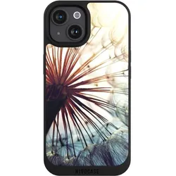 Nivocase Handyhülle für Apple iPhone 15 Hülle NIVOpure Case Schwarz Blumen Fotografie Pusteblume (Apple iPhone 15), Smartphone Hülle, Schwarz