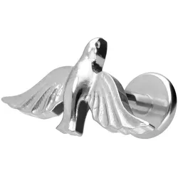 Titan Labret mit Innengewinde TAUBE