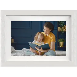 DigiFrame 10W WiFi weiß+weißes Passepartout, digitaler Bilderrahmen