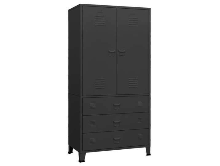 Armoire de rangement industrielle Noir 90x50x180 cm Métal - SVP- MODERNE