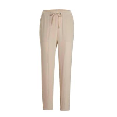 Schlupfhose GOLDNER "Kurzgröße Braune Cargo-Schlupfhose SARA", Damen, Gr. 19, K-Gr, beige, Obermaterial: 95% Polyester PES. 5% Elasthan EL., gerade, Hosen Schlupfhose, streckende Teilungsnähte