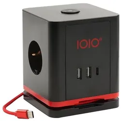 IOIO 3-fach Steckdosenwürfel mit USB »SW 1000« schwarz schwarz, 8.6x10.6x8.6 cm