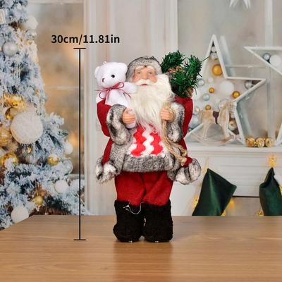 Inspire Select Standing Santa Claus Christmas Figurine Festive Holiday Window & Table Decoration a14