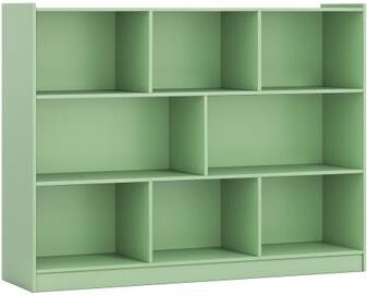Costway 3-Tier Open Bookcase 8-Cube Floor Standing Storage Shelves-Green