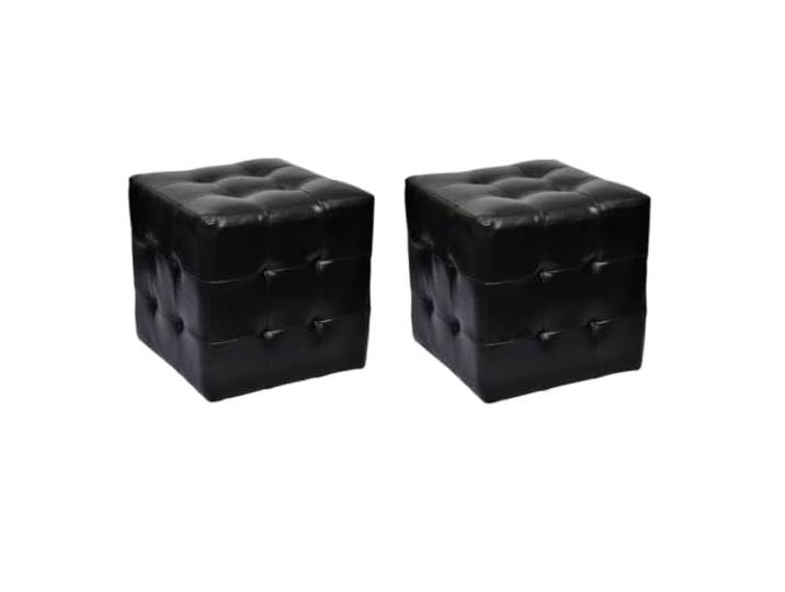 GHVBNMF 2er Set Würfelhocker Schwarz 30x30x30 cm Kunstleder Fußhocker Vielseitige Sitzwürfel fürs Wohnzimmer und Schlafzimmer. Pflegeleichtes Kunstleder, ideal als Fußablage oder Beistellsitz.