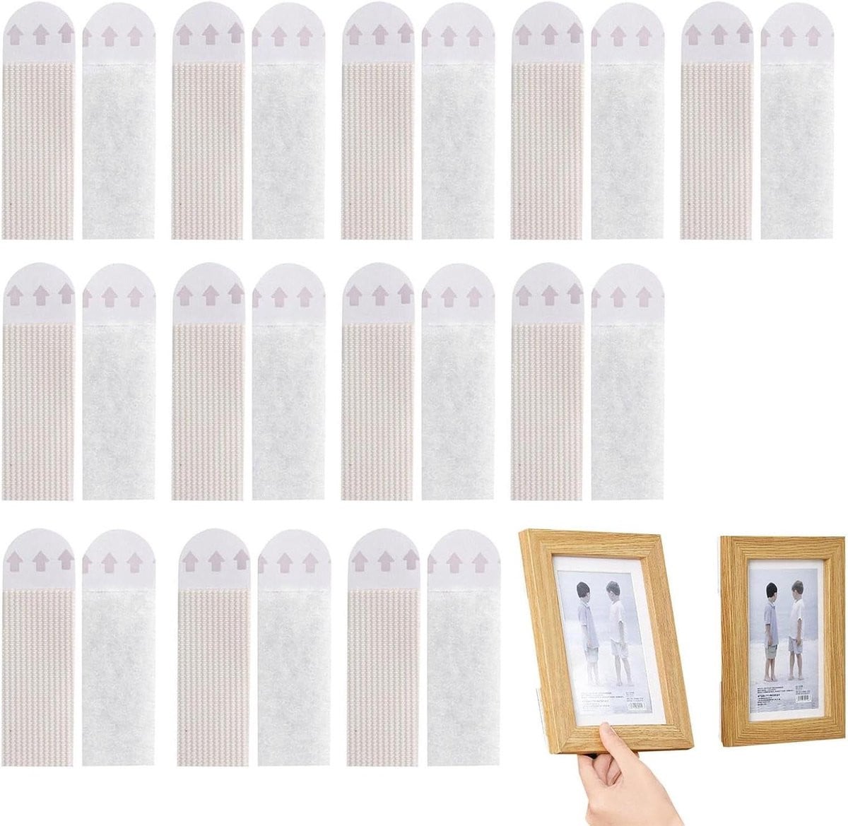 Ophangstrips Wit - 12 Paar Fotostickers Wandhaken voor Spijkervrij Ophangen